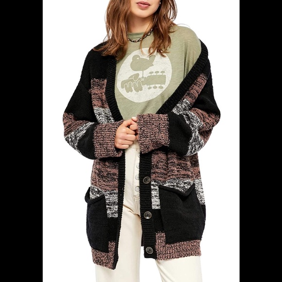 Free People Southport Beach Cardi in Blushes Combo - Picture 13 of 14